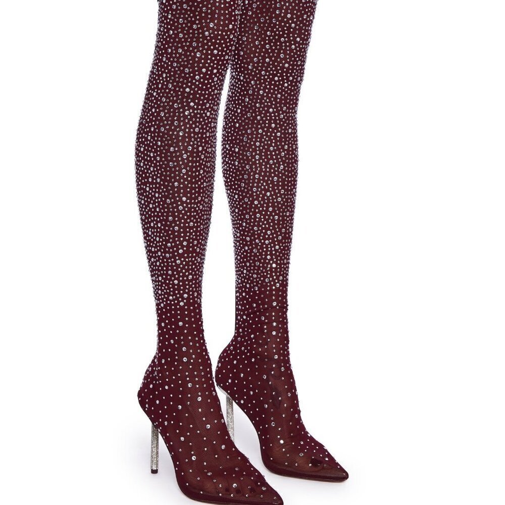 "  RESTLESS  RHINESTONES  " SOCK HEELED BOOTS PUBLIC DESIRE( BRAND NEW !!!!!